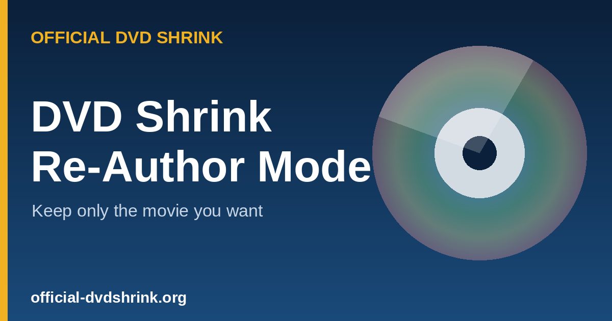 DVD Shrink re-author mode keeps only the main movie for the best quality